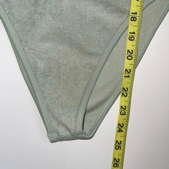 Zara NWT Limitless Contour Collection Mint Green One Sleeve Bodysuit Xsmall - Picture 8 of 12